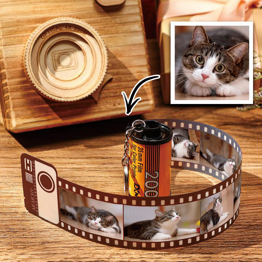 Scannable Music Code Camera Roll Keychain Music Photo Engraved Film Keychain Memorial Gifts 20 Pics