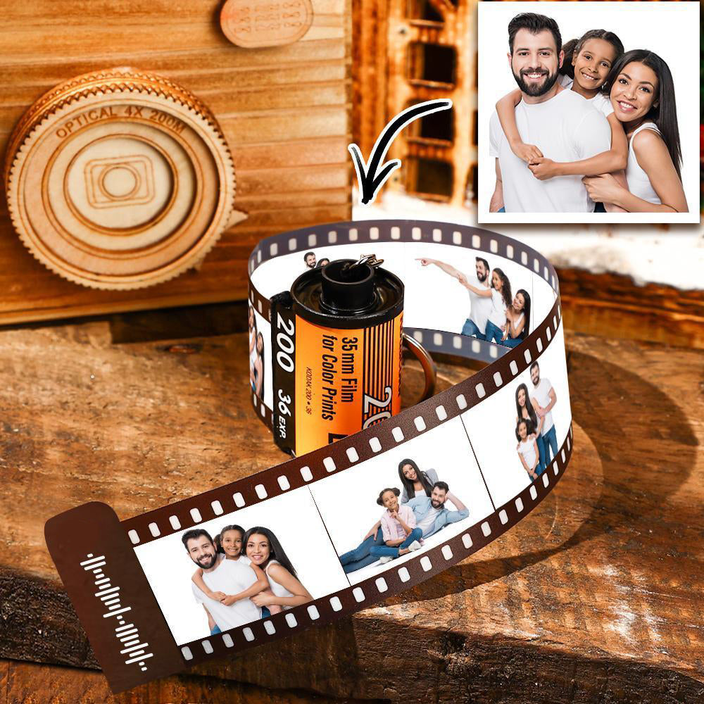Scannable Music Code Film Keychain Music Photo Engraved Film Keychain Gifts for Her 15 Pics