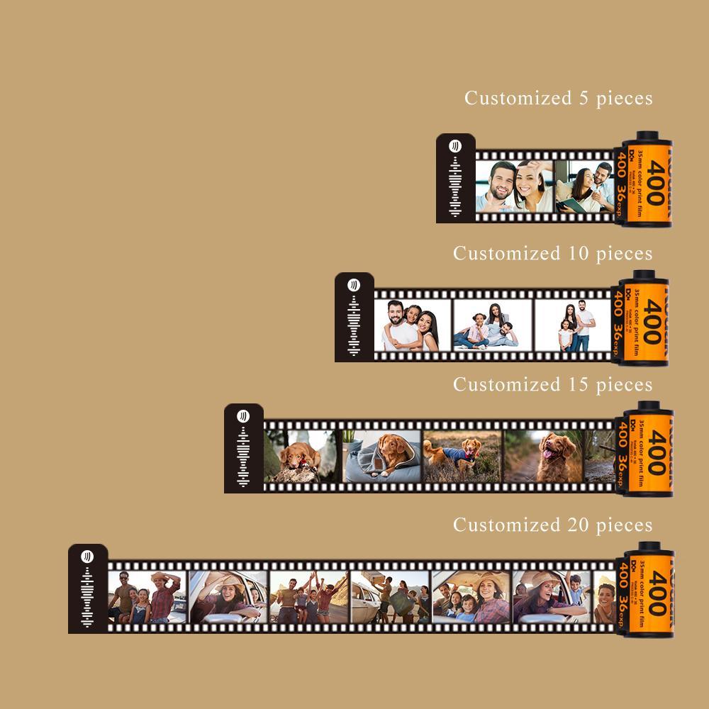 Scannable Spotify Code Camera Roll Keychain Spotify Photo Engraved Film Keychain Gifts for Her 15 Pics
