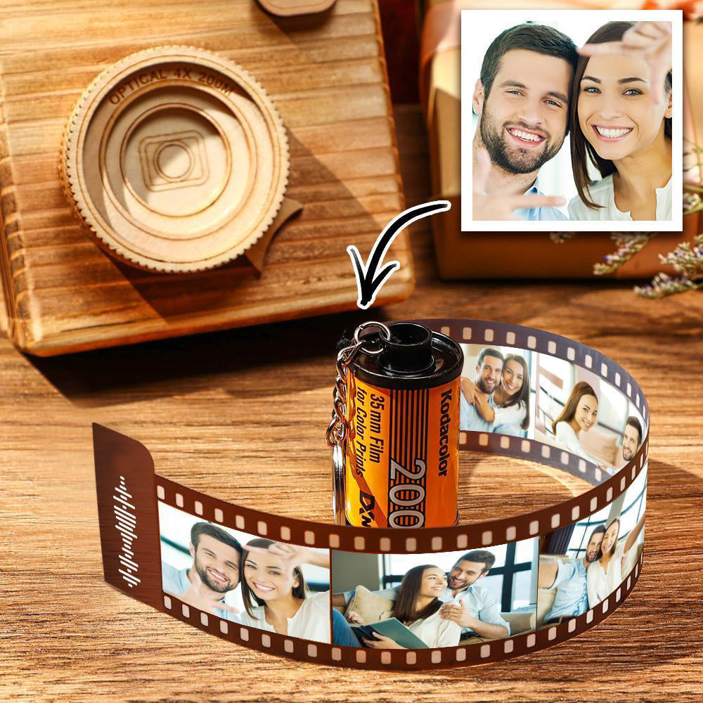 Scannable Music Code Film Keychain Music Photo Engraved Film Keychain Gifts for Her 15 Pics