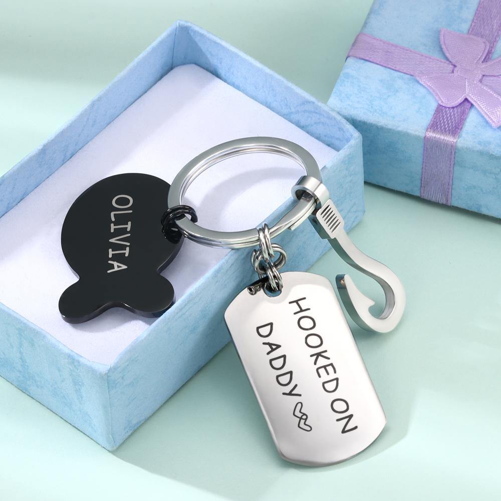 Engraved Little Fish Key Chain with 1 Fish
