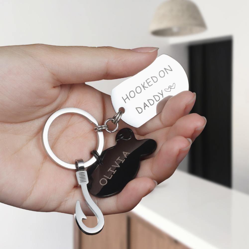 Engraved Little Fish Key Chain with 1 Fish