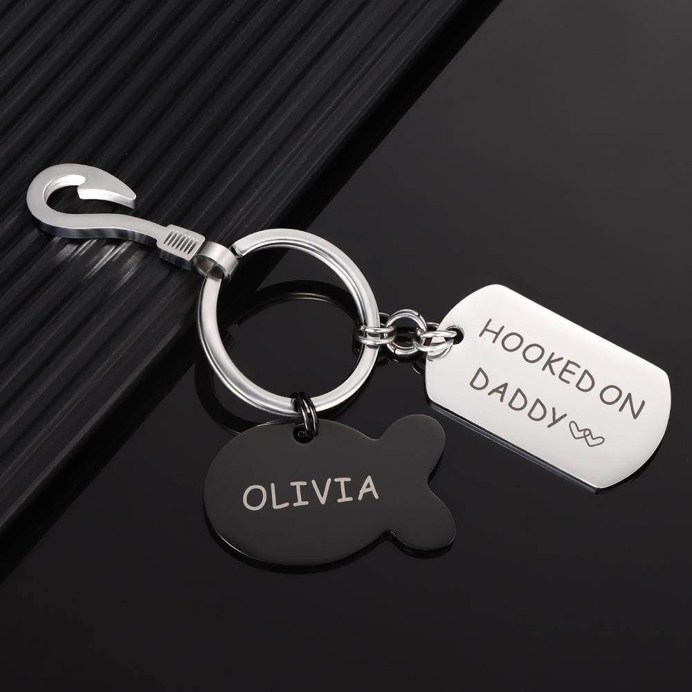 Engraved Little Fish Key Chain with 1 Fish