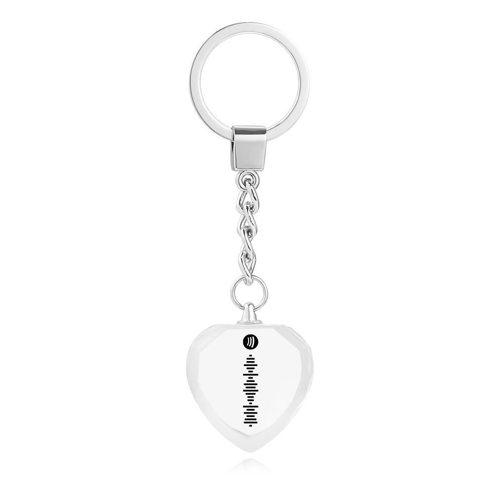 Scannable Custom Spotify Code Keychain Engraved Music Song Crystal Keychain Memorial Gifts
