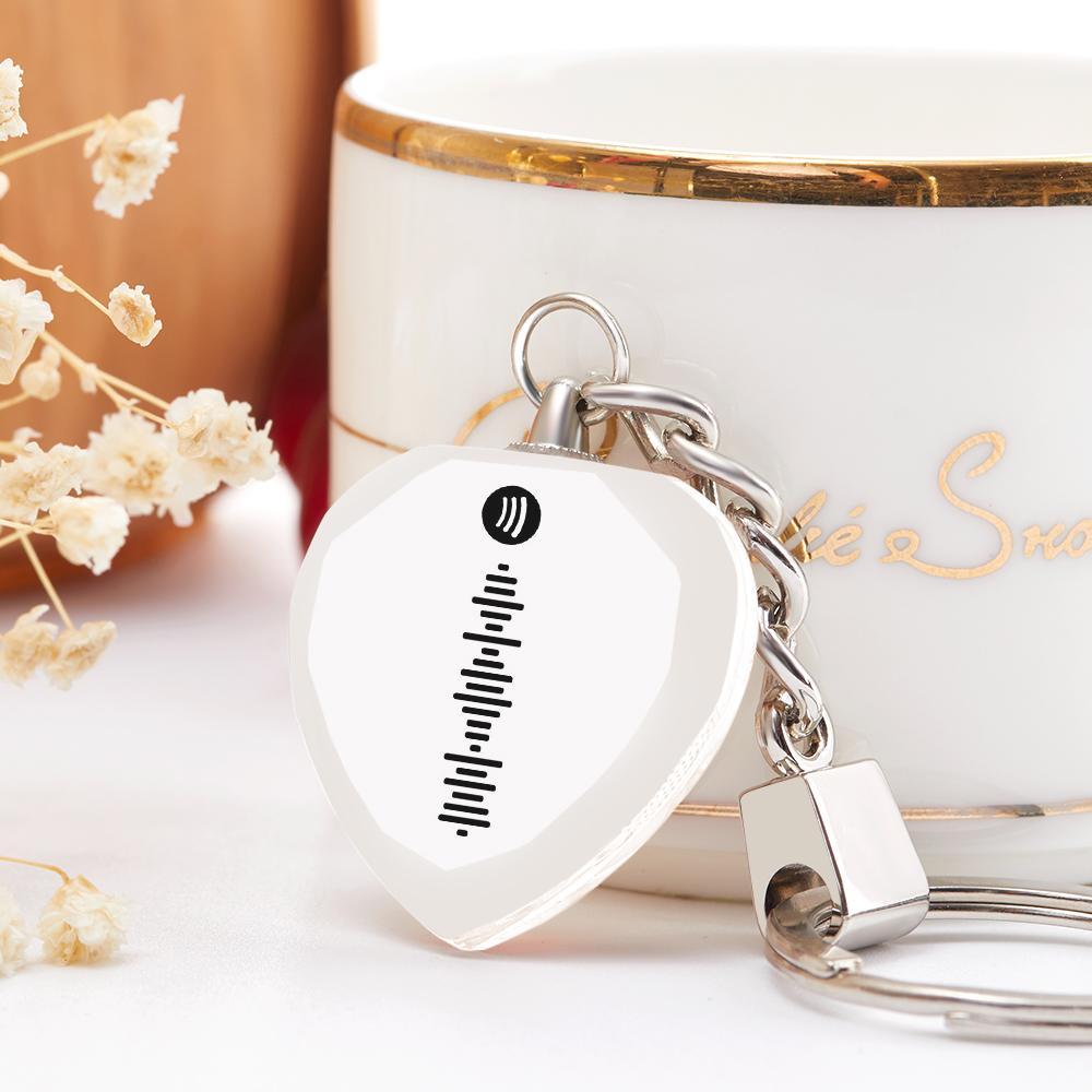 Scannable Custom Spotify Code Keychain Engraved Music Song Crystal Keychain Memorial Gifts