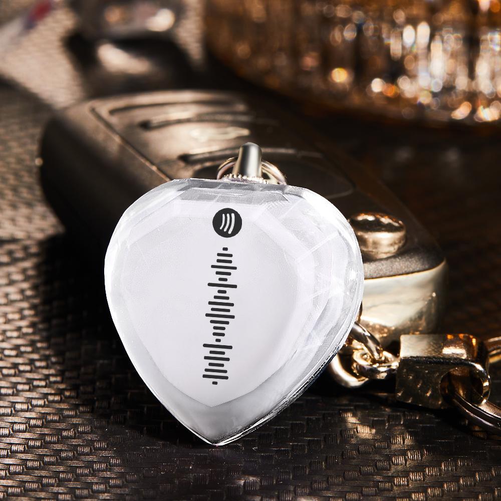 Scannable Custom Spotify Code Keychain Engraved Music Song Crystal Keychain Memorial Gifts