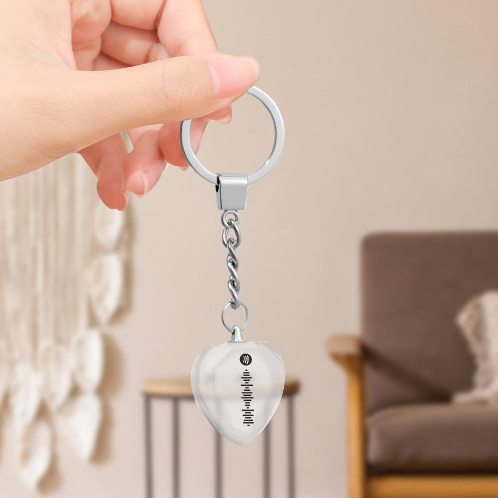Scannable Custom Spotify Code Keychain Engraved Music Song Crystal Keychain Memorial Gifts