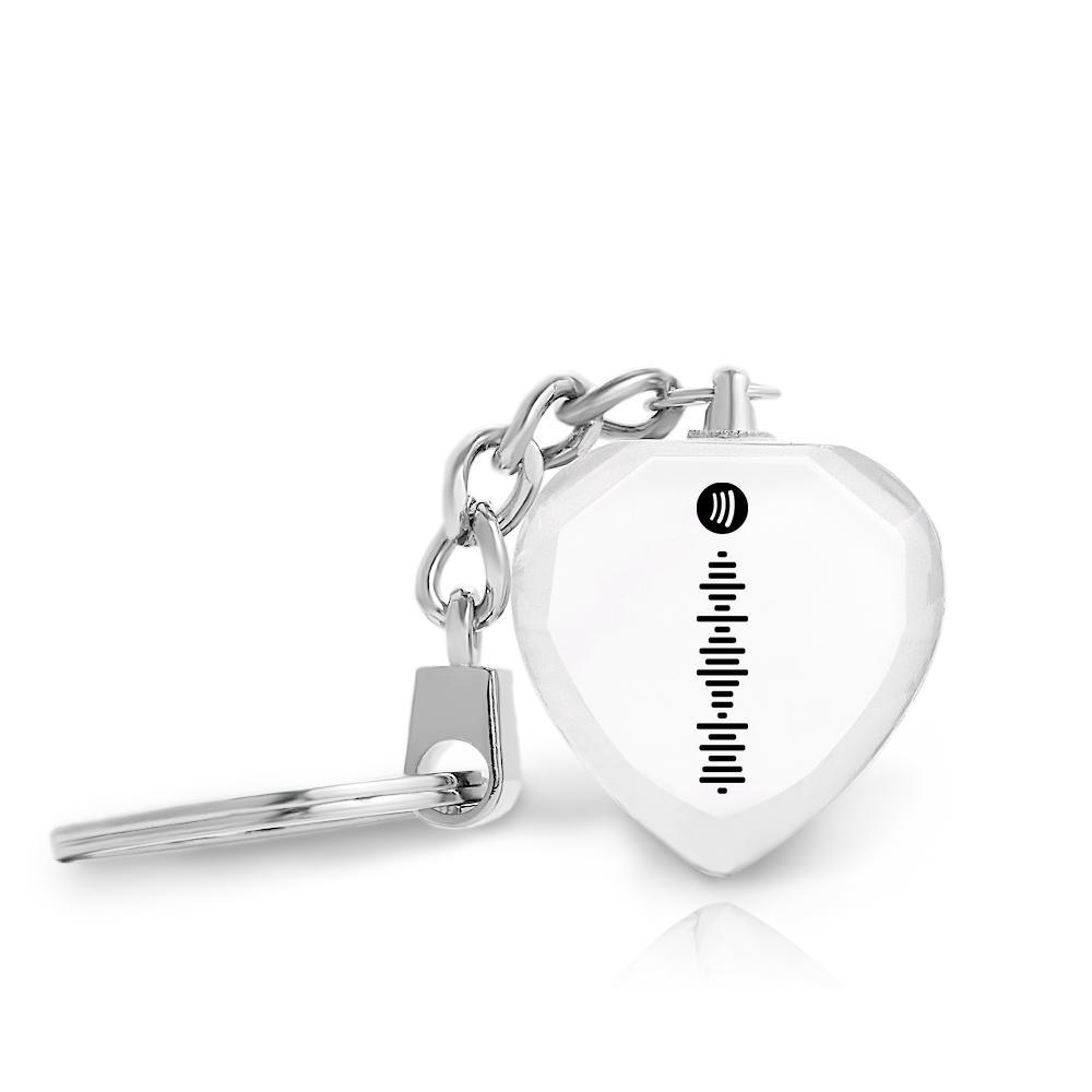 Scannable Custom Spotify Code Keychain Engraved Music Song Crystal Keychain Memorial Gifts