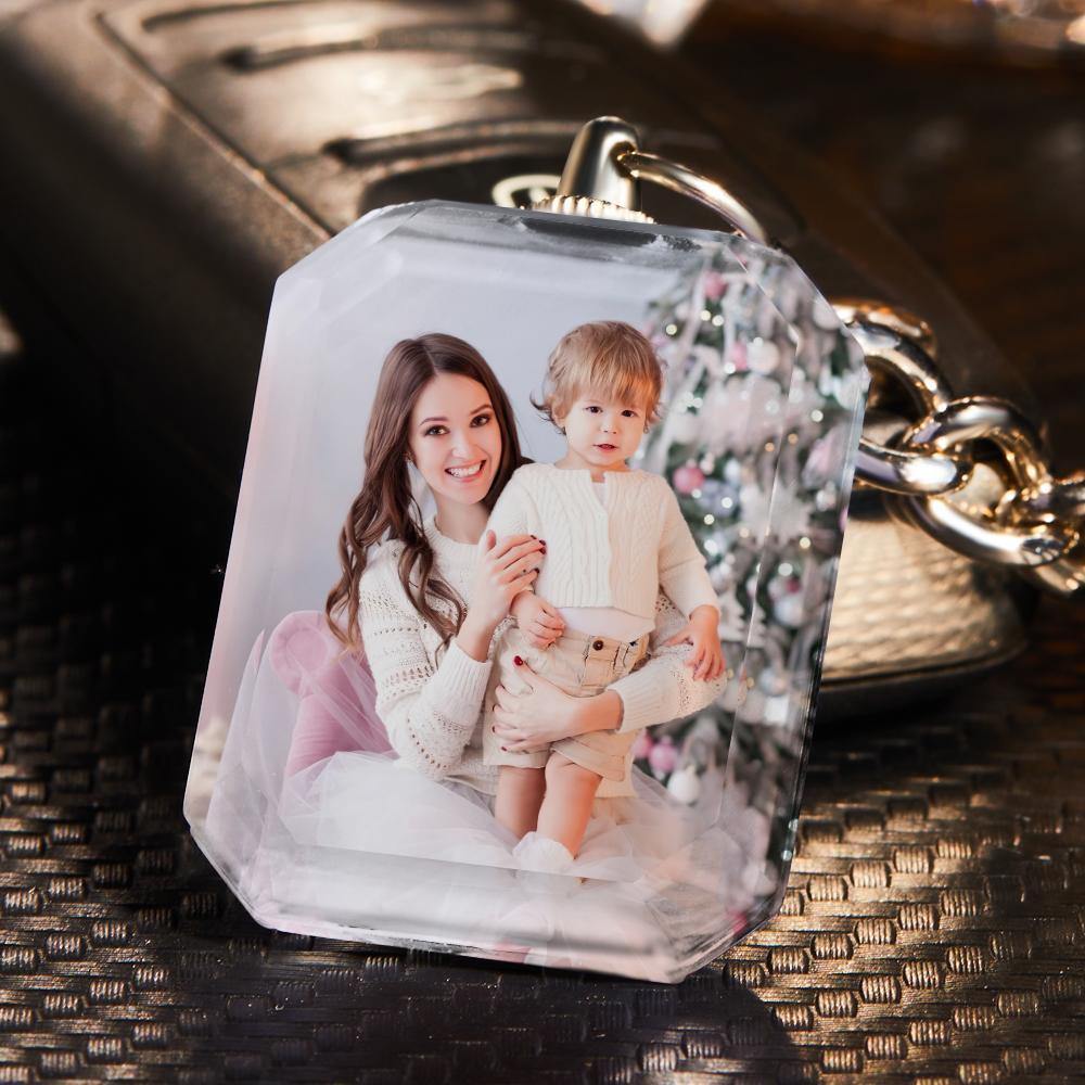 Custom Photo Keychain Crystal Keychain For Father