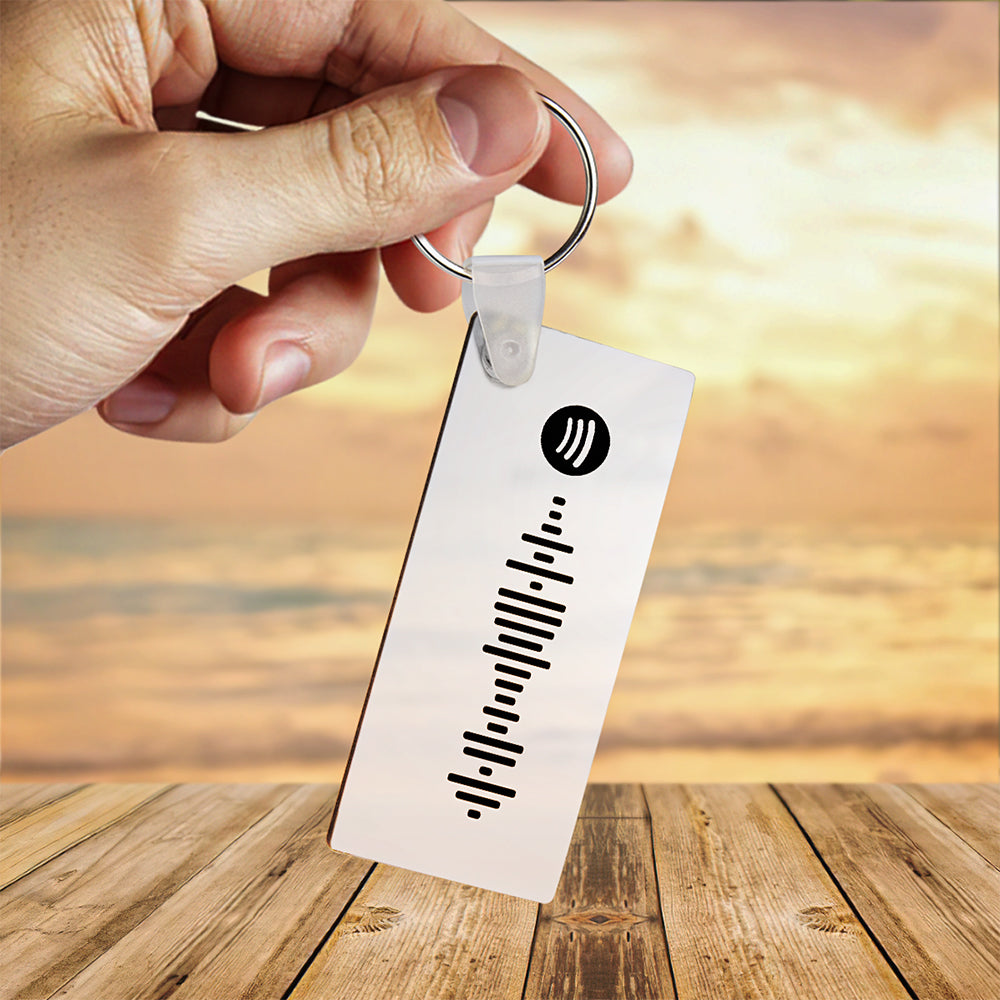 Spotify Code Keychain Custom Photo Double-Sided Personalized Gifts Green
