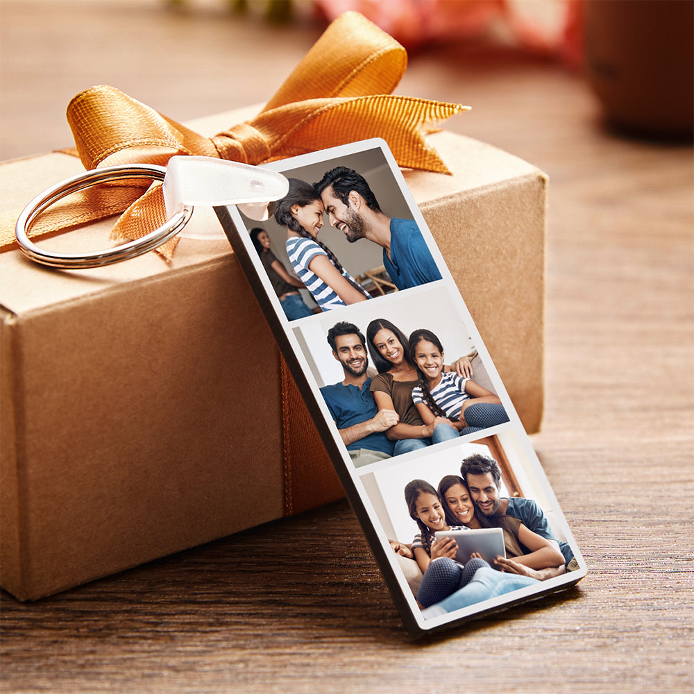 Spotify Code Keychain Custom Photo Double-Sided Personalized Gifts Blue