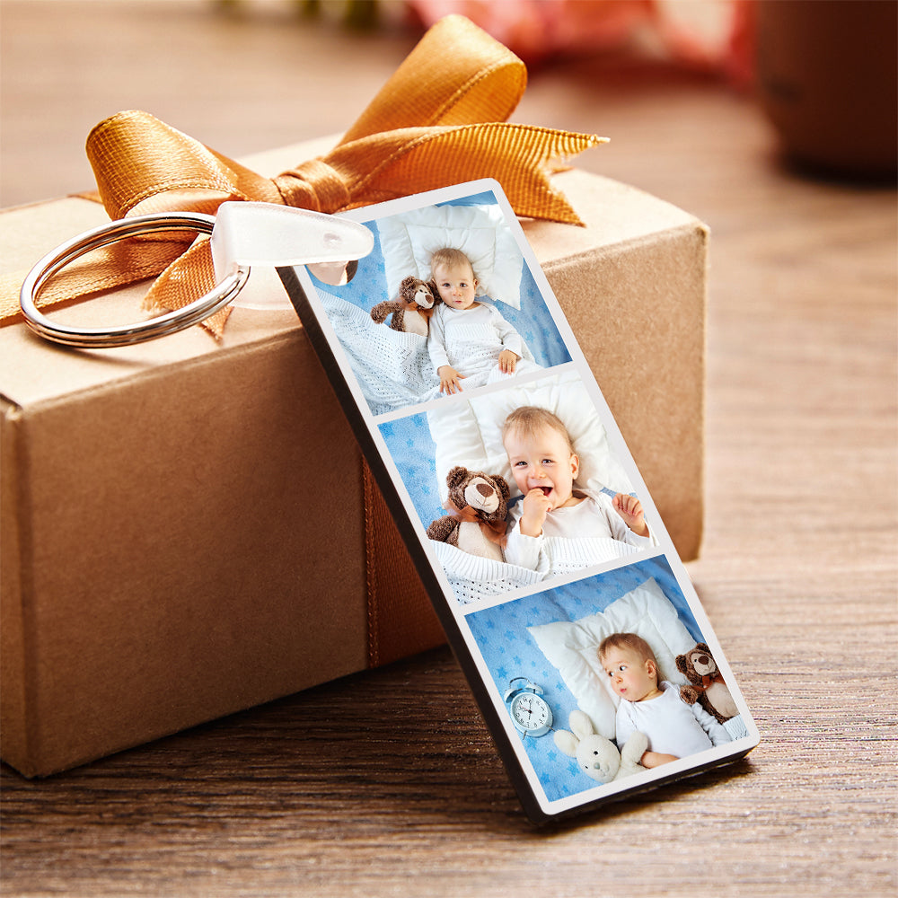 Spotify Code Keychain Custom Photo Double-Sided Personalized Gifts Black
