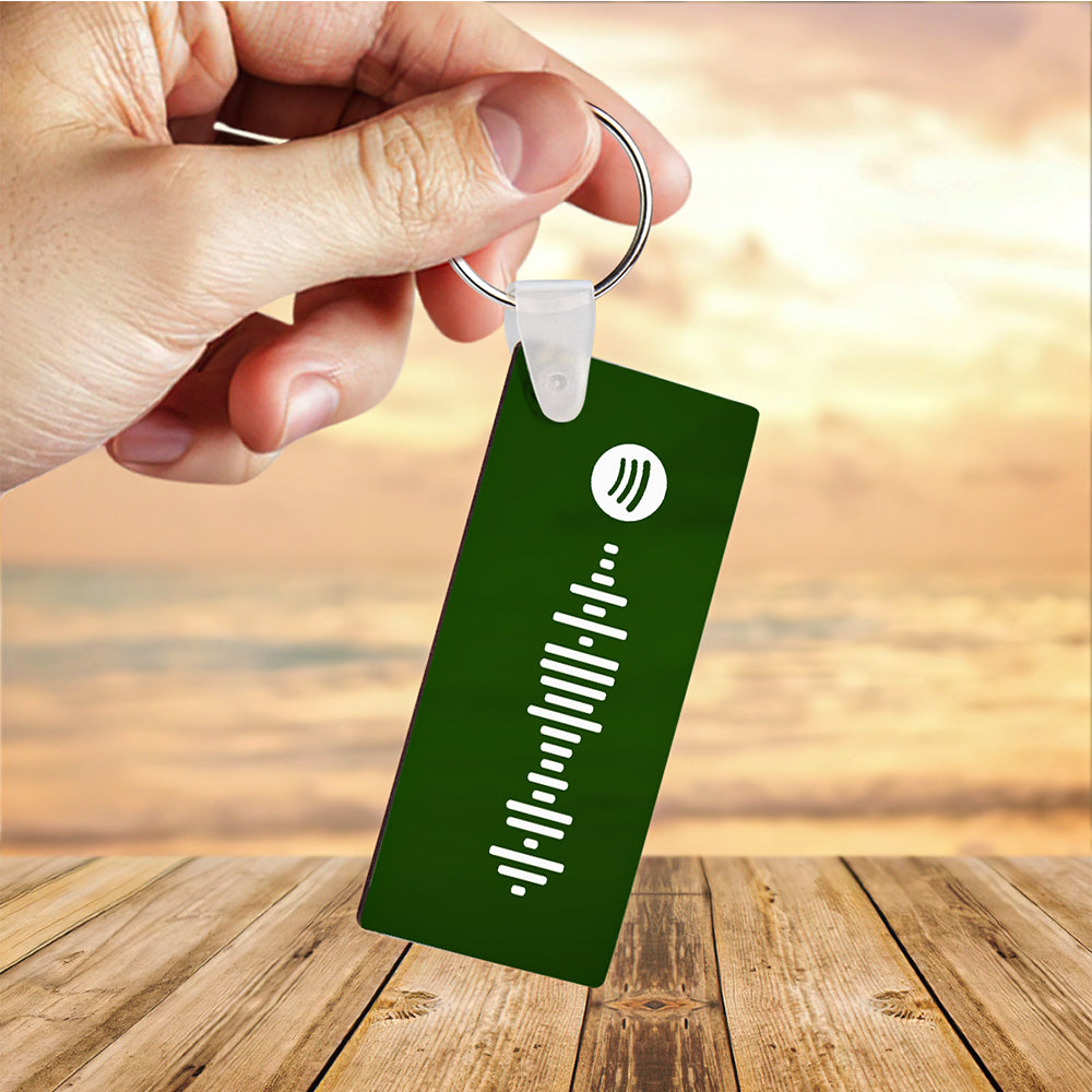Spotify Code Keychain Custom Photo Double-Sided Personalized Best Gifts