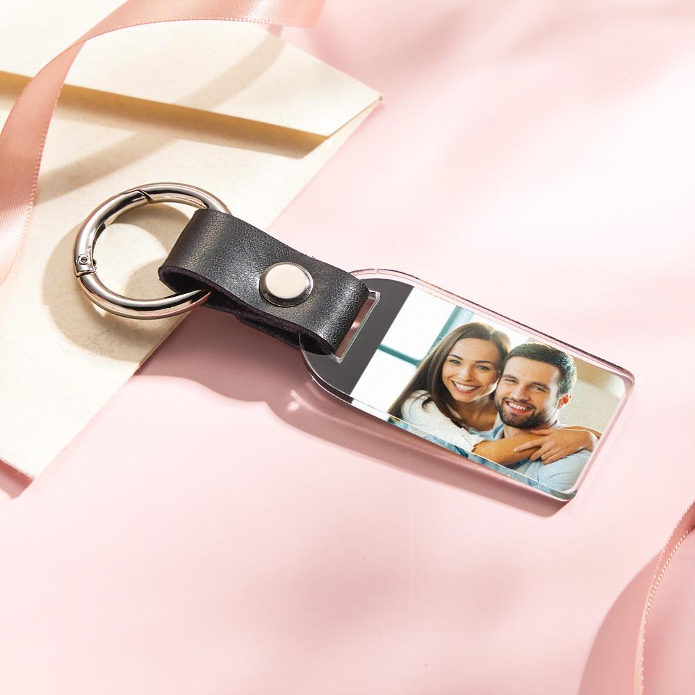 Custom Photo Keychain Creative Simple Couple Gifts