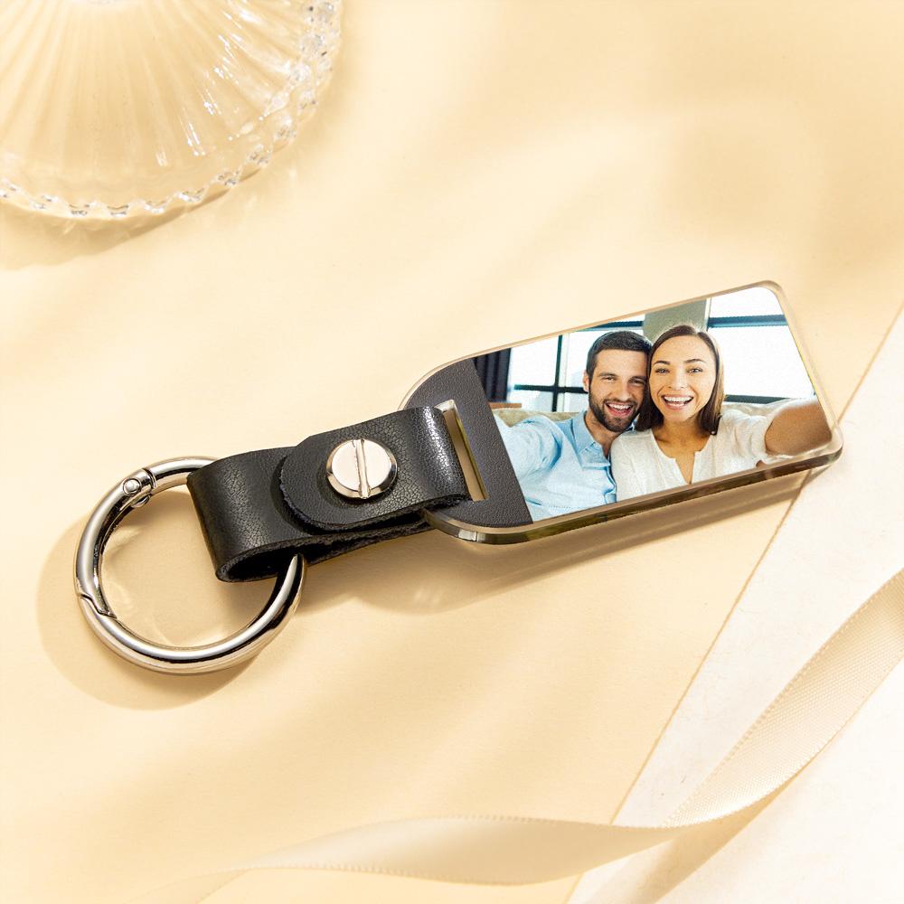 Custom Photo Keychain Creative Simple Couple Gifts