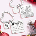 Custom Spotify Calendar Custom Calendar Photo Keychain Anniversary Gifts Heart Shape Keychain Christmas Gift