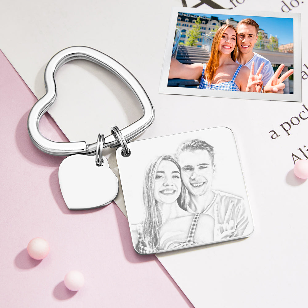 Custom Spotify Calendar Custom Calendar Photo Keychain Anniversary Gifts Heart Shape Keychain Couple Gift