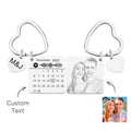Custom Spotify Calendar Custom Calendar Photo Keychain Anniversary Gifts Heart Shape Keychain Couple Gift