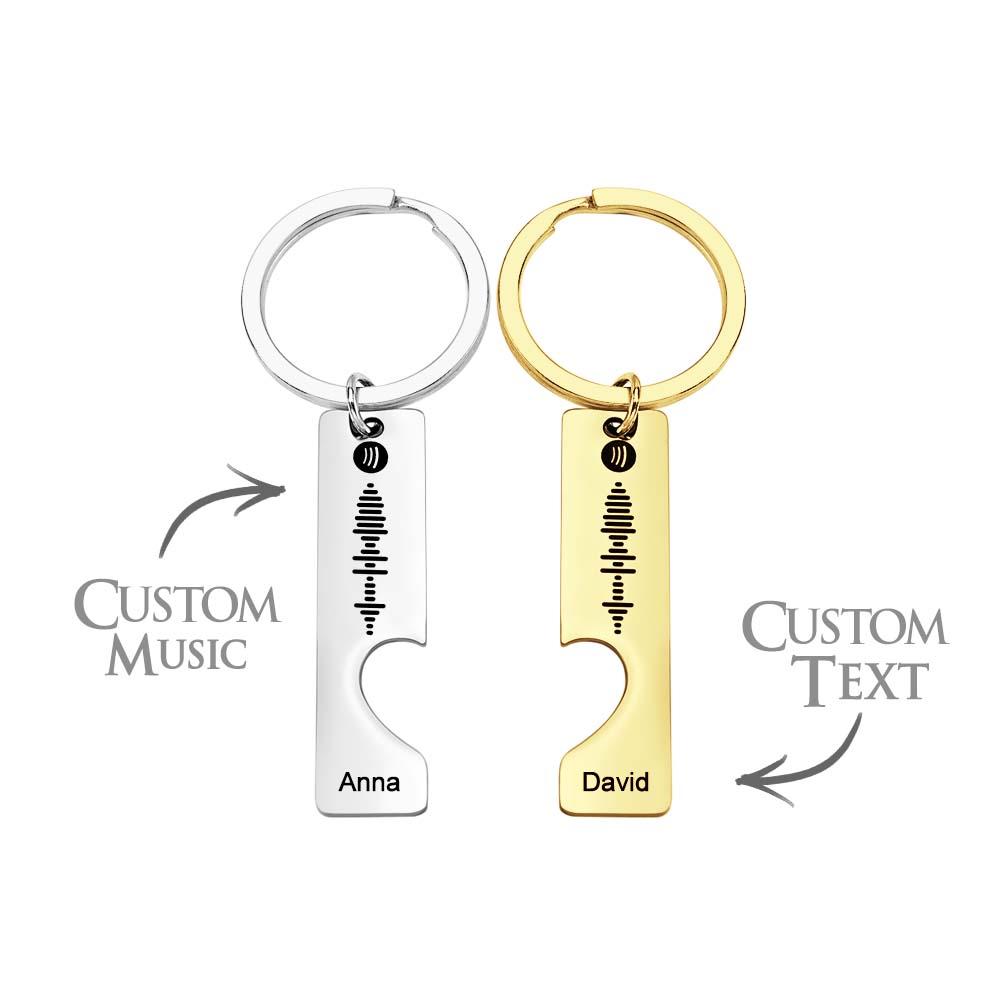 Custom Text Scannable Spotify Code Keychain 2pcs a Set