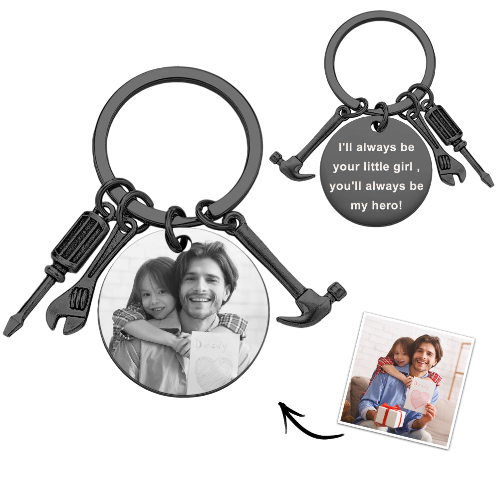 Engraved Keychain Custom Photo Repair Tool Set Charm Father's Day Gifts
