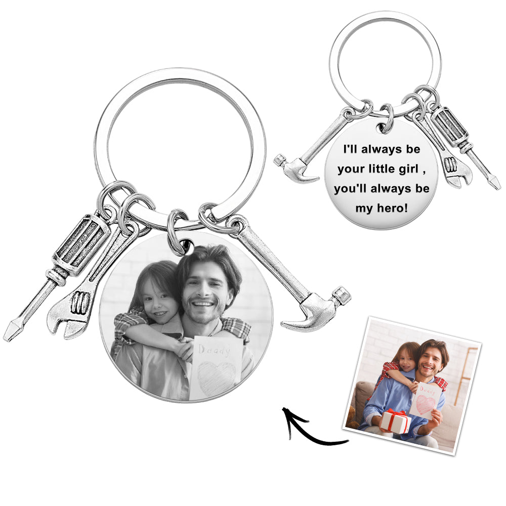 Engraved Keychain Custom Photo Repair Tool Set Charm Father's Day Gifts