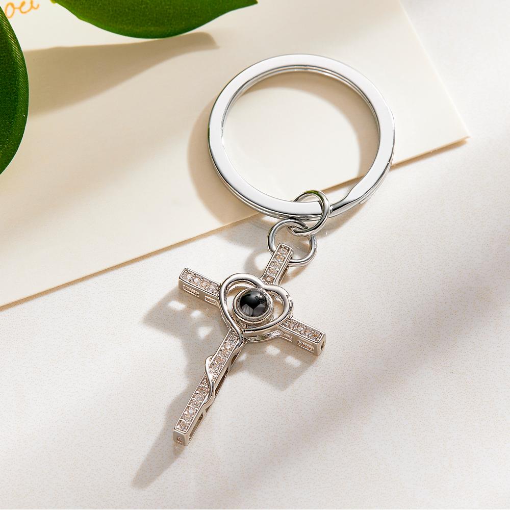 Custom Projection Keychain Love Cross Creative Gift