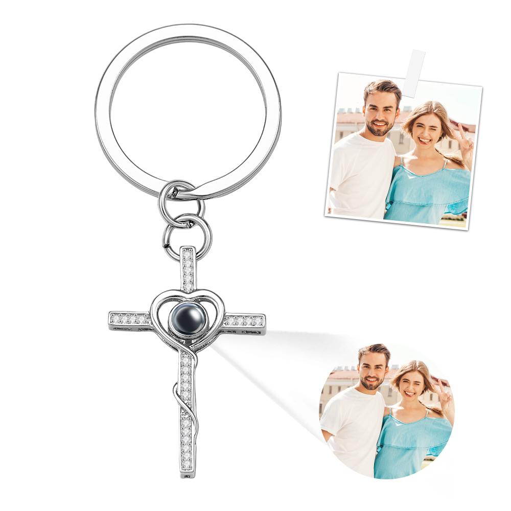 Custom Projection Keychain Love Cross Creative Gift
