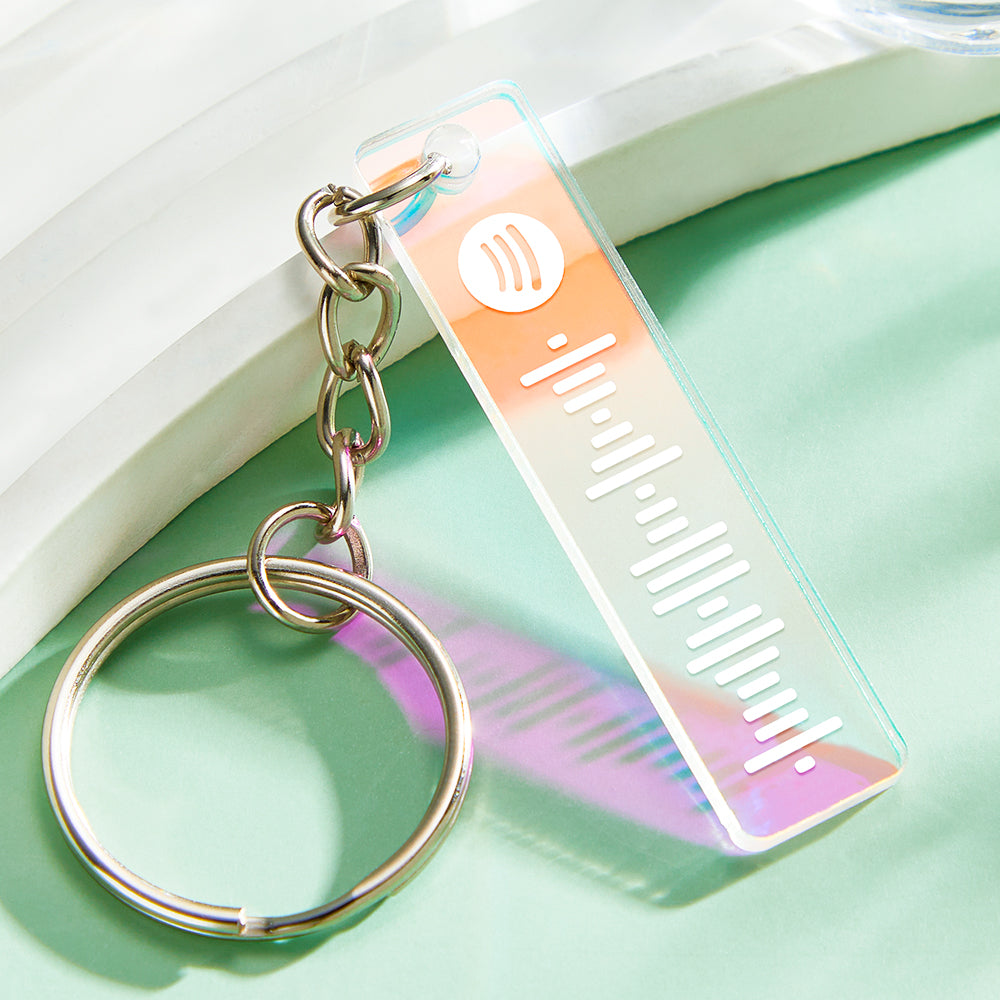 Custom Scannable Spotify Code Keychain Transparent Gradient Color  Acrylic Keychain Creative Gift