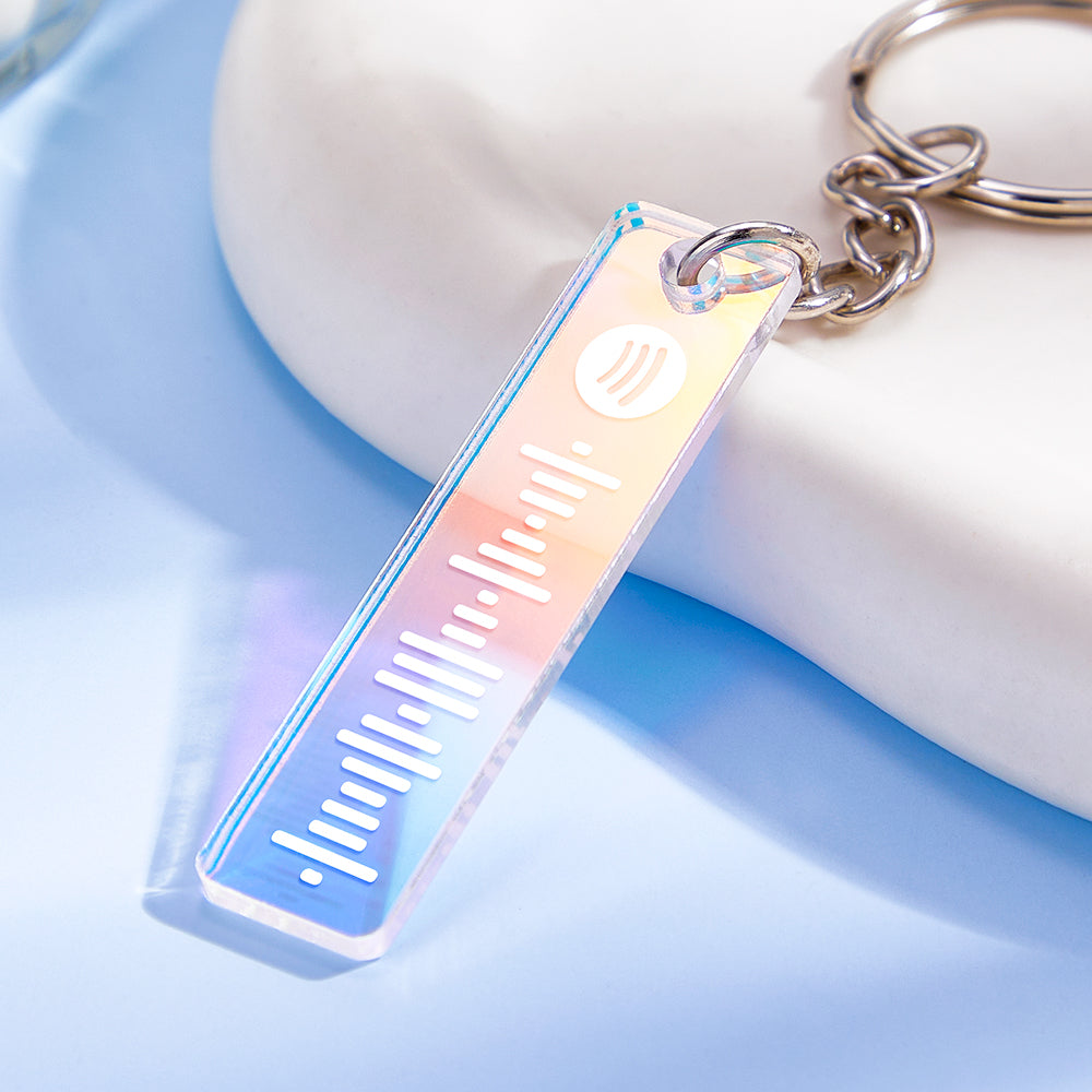 Custom Scannable Spotify Code Keychain Transparent Gradient Color  Acrylic Keychain Creative Gift