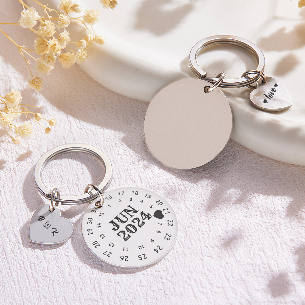 Personalized Calendar Keychain Date Keychain Significant Date Marker Best Anniversary Gift Valentine's Day Gifts For Couples