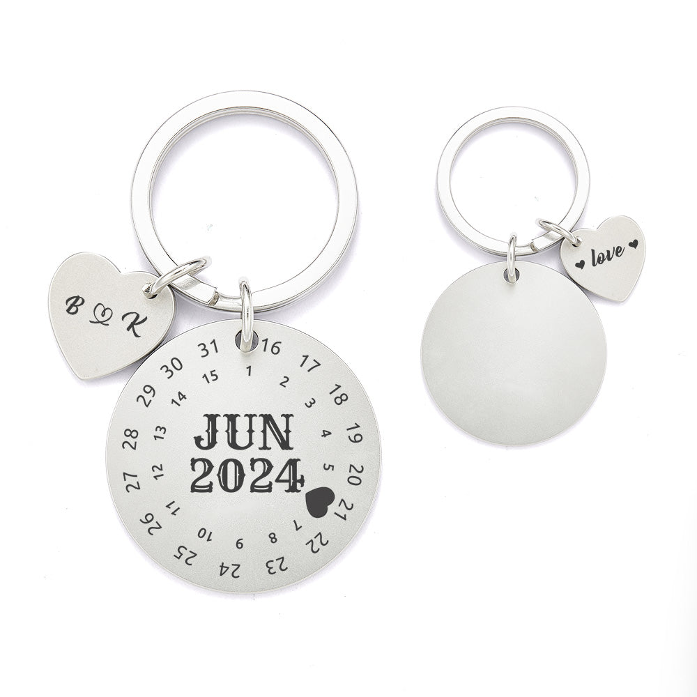 Personalized Calendar Keychain Date Keychain Significant Date Marker Best Anniversary Gift Valentine's Day Gifts For Couples