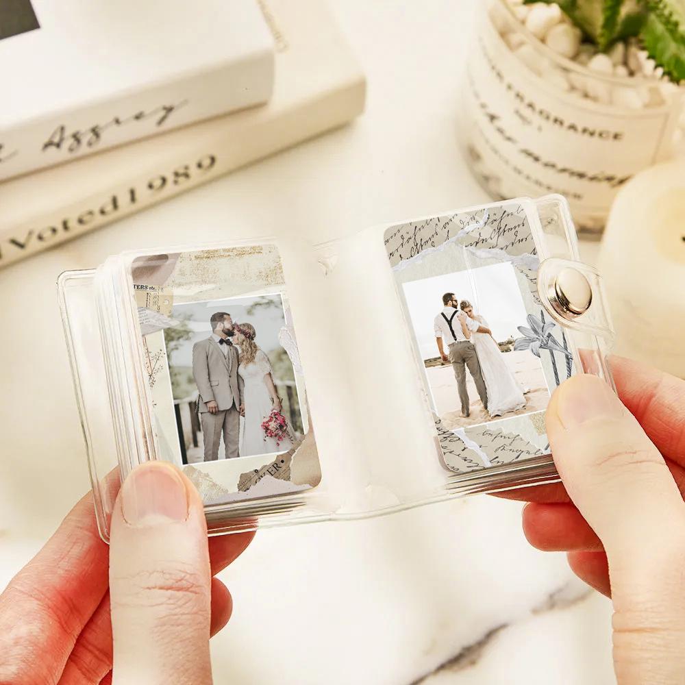 Custom Mini Photo Album Keychain Custom Design Background Photo Plastic Keychain Gift for Her