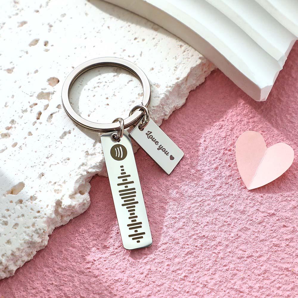 Custom Music Code Keychain Personalized Creative Name Scannable Spotify Code Keychain Gift For Her