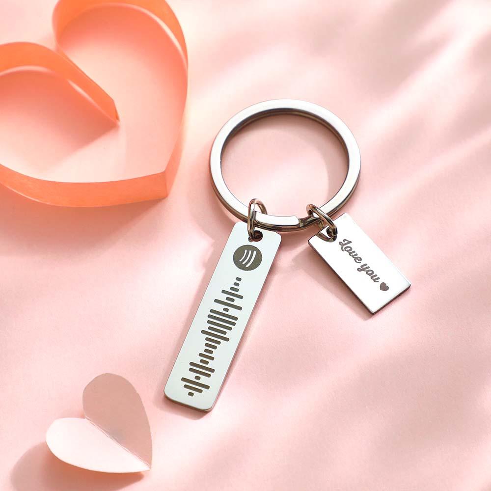 Custom Music Code Keychain Personalized Creative Name Scannable Spotify Code Keychain Gift For Her
