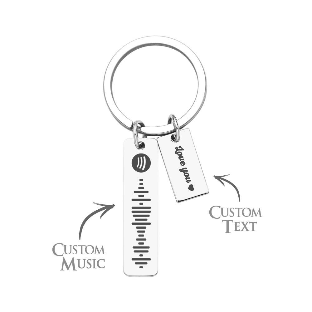 Custom Music Code Keychain Personalized Creative Name Scannable Spotify Code Keychain Gift For Her