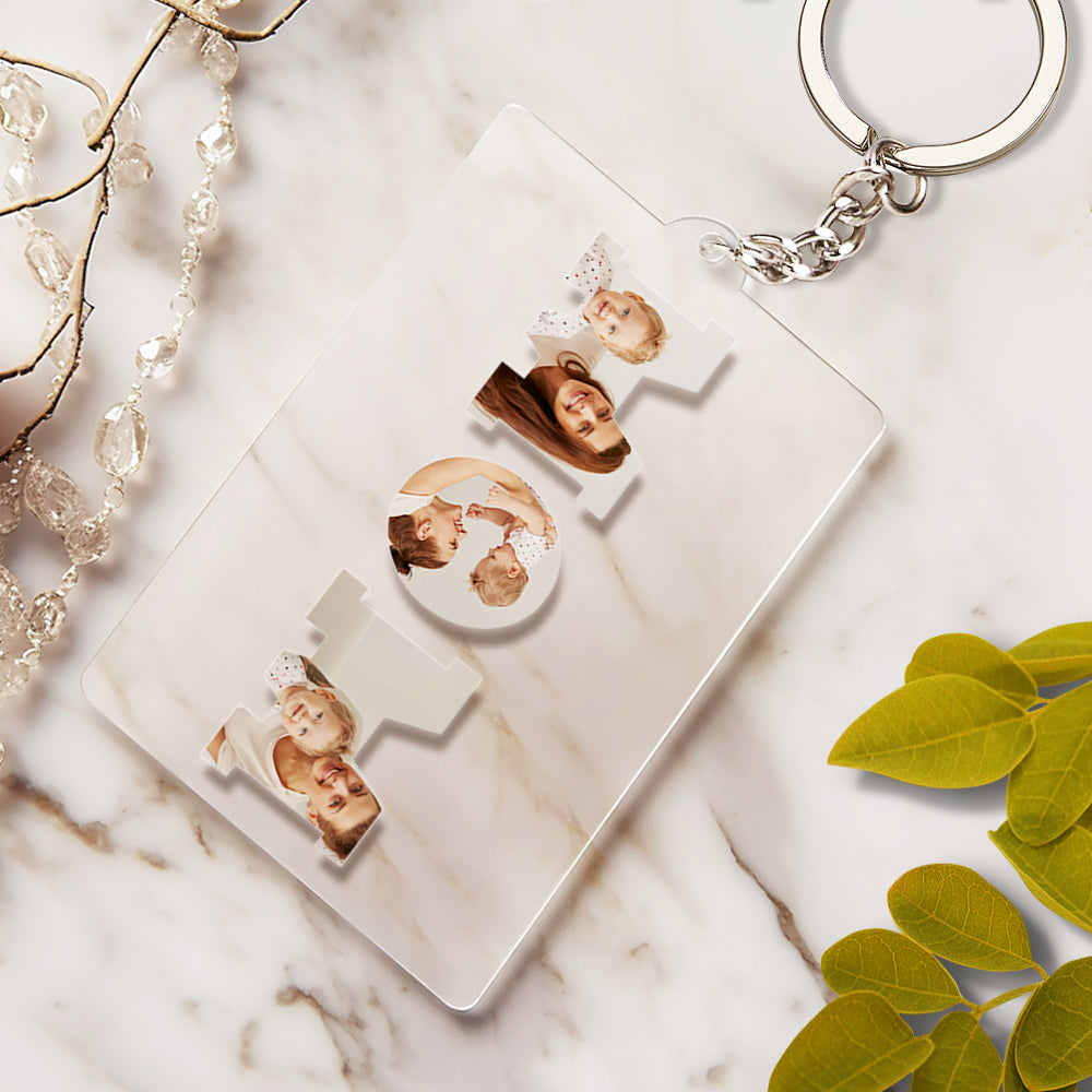 Personalized Photo Acrylic Keychain Anniversary Gift Father's Day Special Gift For DAD