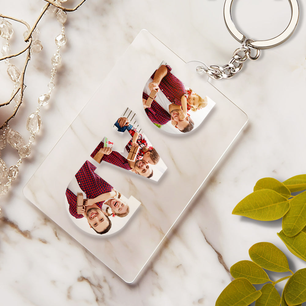 Personalized Photo Acrylic Keychain Anniversary Gift Father's Day Special Gift For DAD