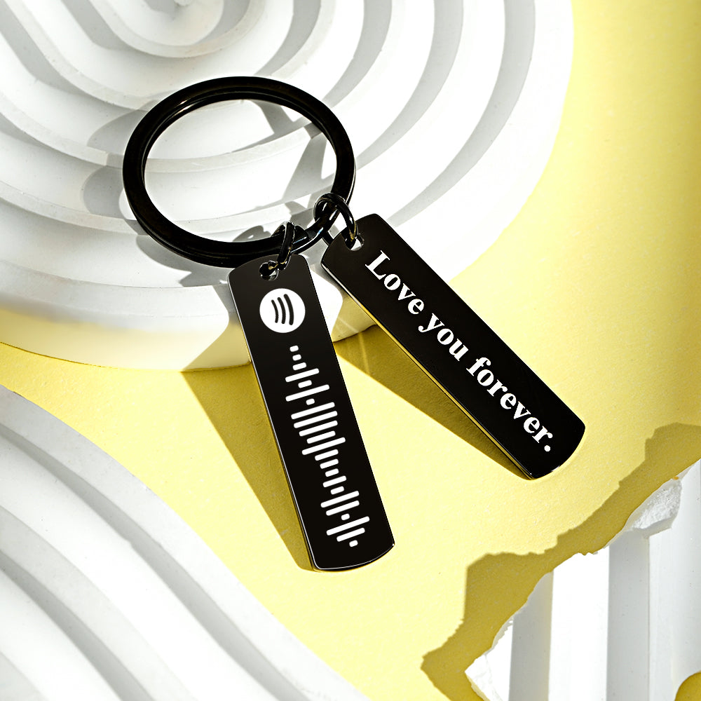 Personalized Scannable Spotify Code Keychain Unique Music Code Name Keychain Gift For Her