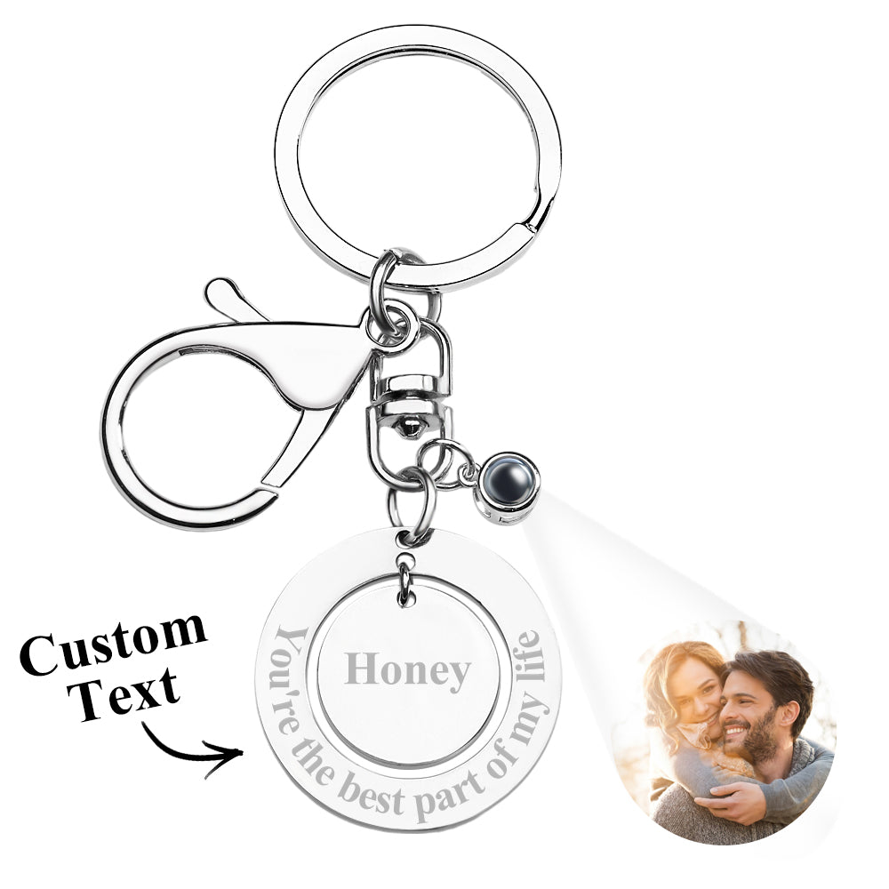 Custom keychain Personalized Projection Photo Keychain Anniversary Gift