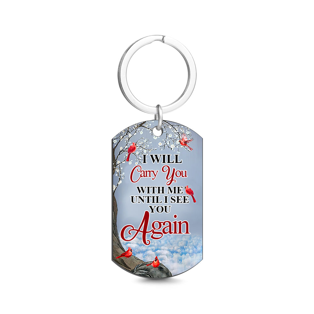 Custom Photo I'll Carry You - Memorial Gift For Family Personalized Aluminum Keychain