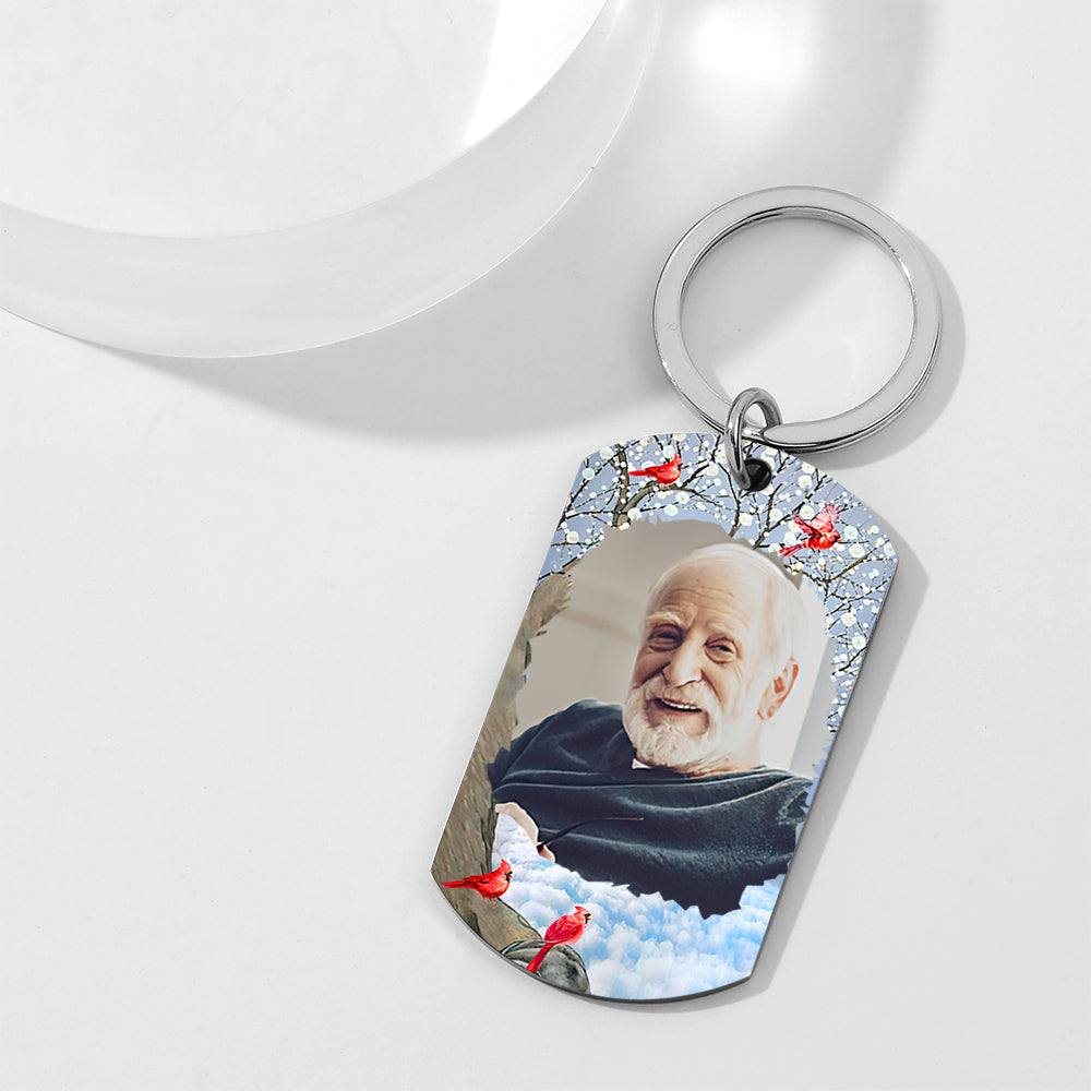 Custom Photo I'll Carry You - Memorial Gift For Family Personalized Aluminum Keychain