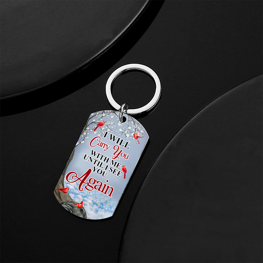 Custom Photo I'll Carry You - Memorial Gift For Family Personalized Aluminum Keychain