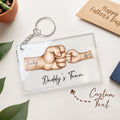 Personalized Daddy's Team Fist Bump Keychain, Custom Dad Acrylic Keychain, Father's Day Gift from Kids, Father's Day Gift for Daddy Grandpa
