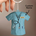 Custom Nurse Uniform Keychain Acrylic Keychain With Text Unique Gift For Nurse