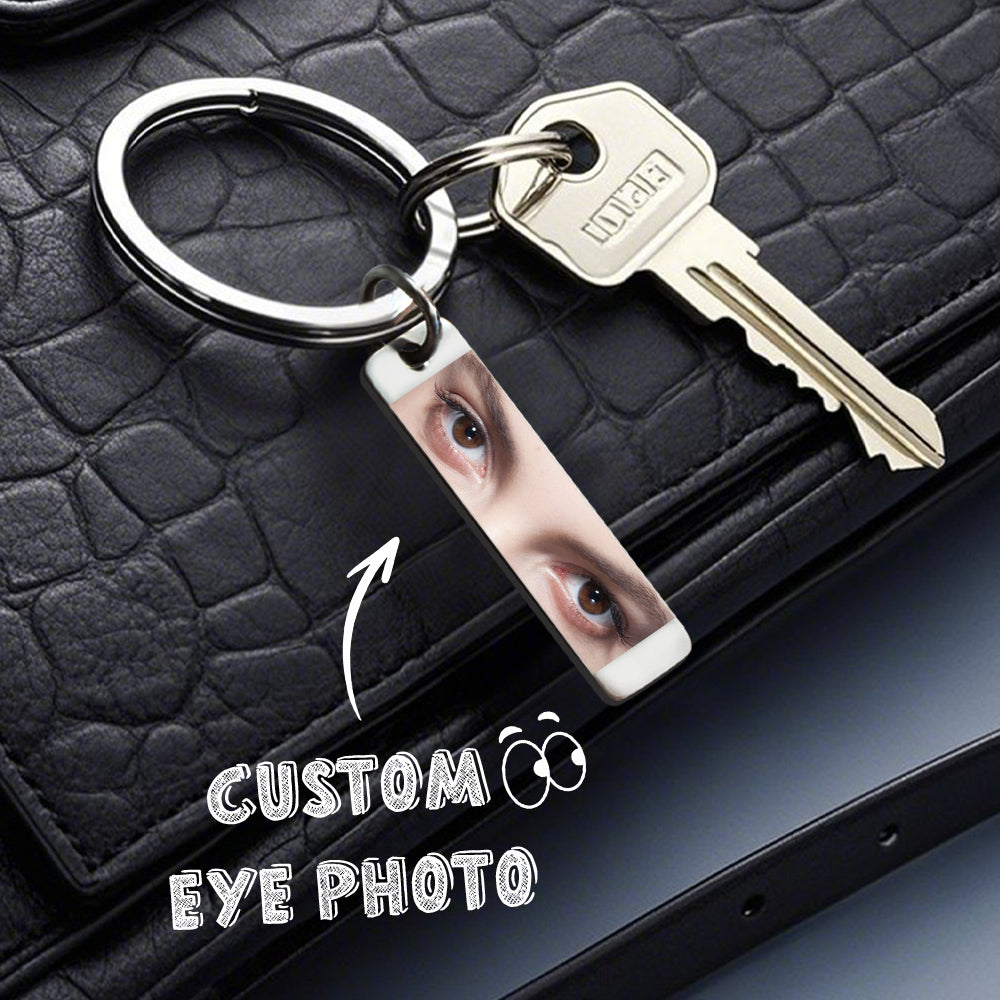Custom Eye Keychain Personalized Double-Sided Keychain Color Photo Custom Text Best Gift For Anniversary