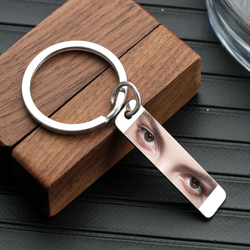 Custom Eye Keychain Personalized Double-Sided Keychain Color Photo Custom Text Best Gift For Anniversary