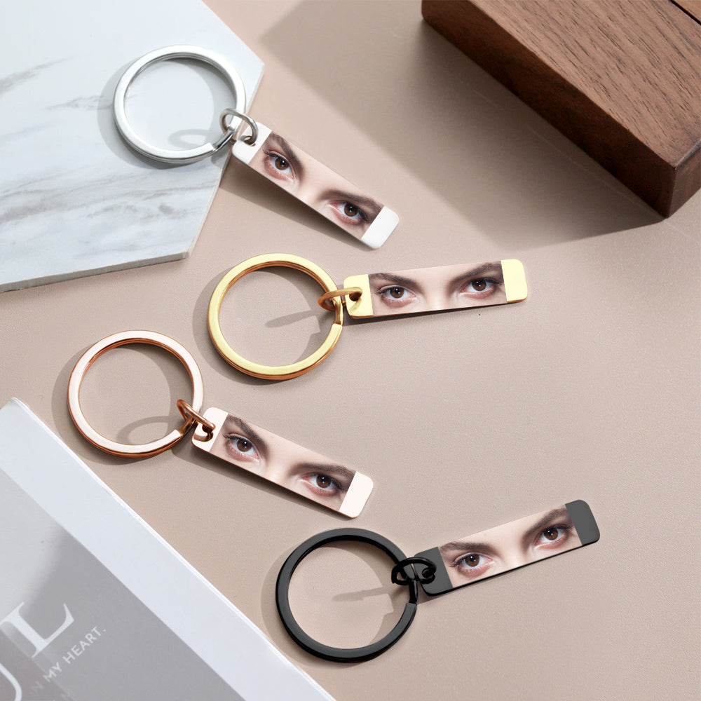 Custom Eye Keychain Personalized Double-Sided Keychain Color Photo Custom Text Best Gift For Anniversary