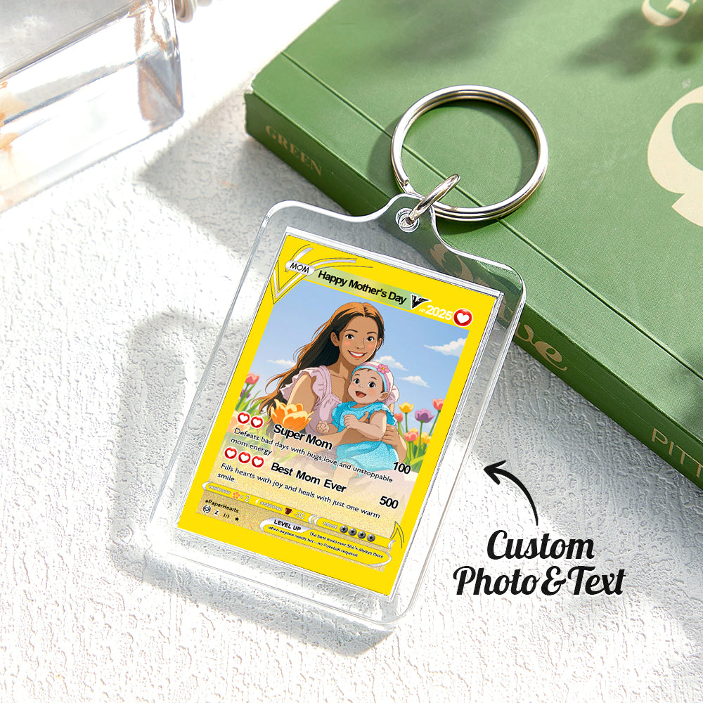 Custom Acrylic Keychain Photo Keychain Personalized Text Best Gift for Family