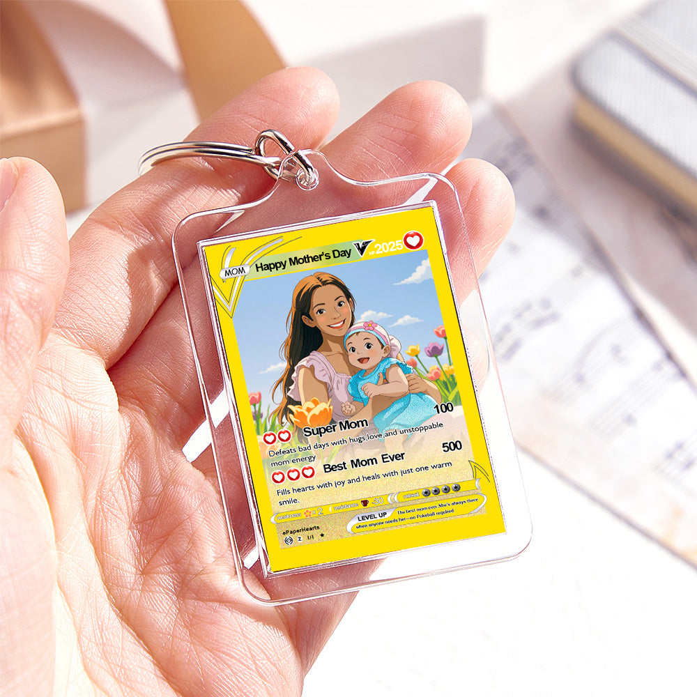 Custom Acrylic Keychain Photo Keychain Personalized Text Best Gift for Family