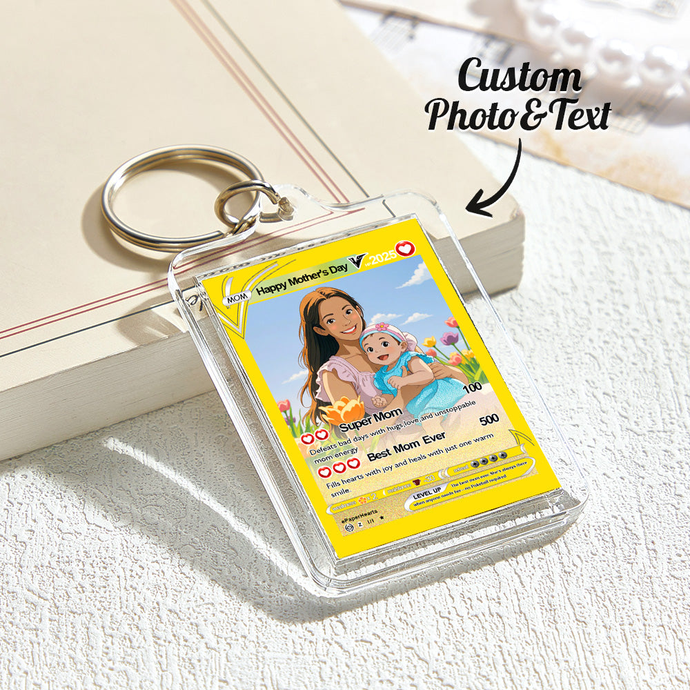 Custom Acrylic Keychain Photo Keychain Personalized Text Best Gift for Family